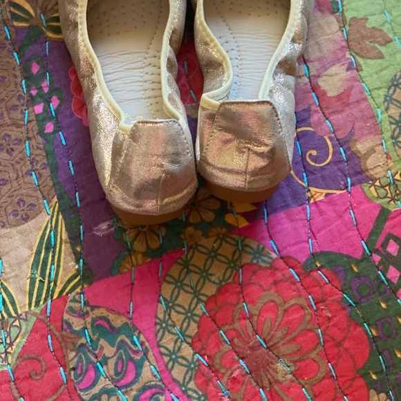 Gold Embellished Women's Flats - Picture 5 of 12